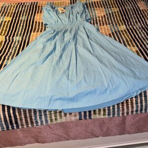 Faherty Sky Blue Asymmetrical Dress